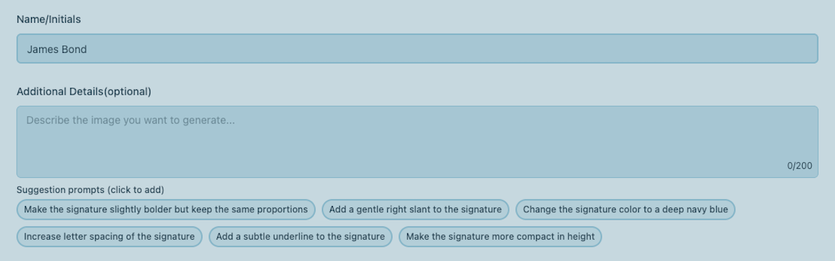 Enter Your Signature Text
